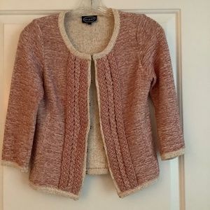 Red and white cotton cardigan